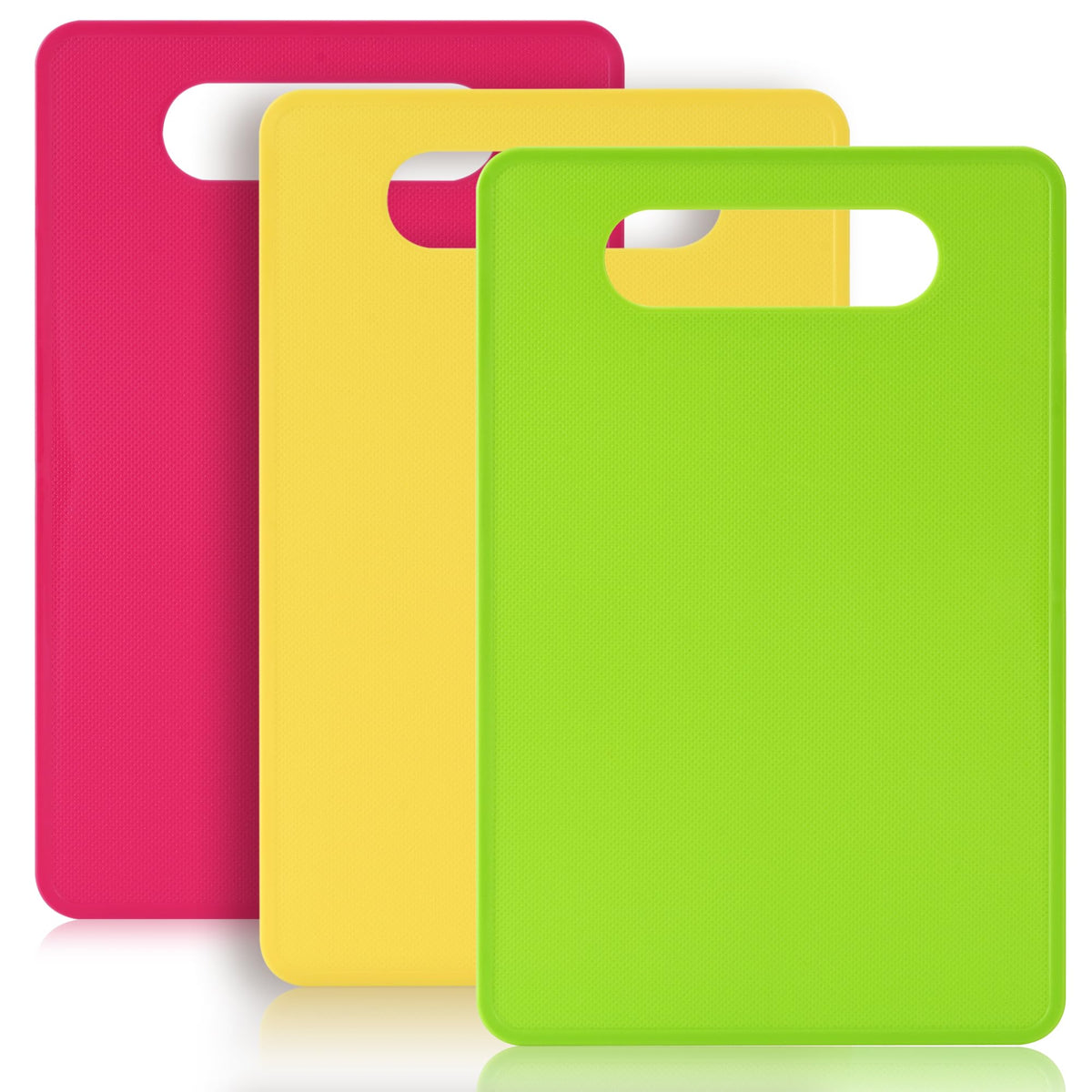 Luckyiren Plastic Cutting Board Set, 3 Pack Small Boards, Dishwasher Safe