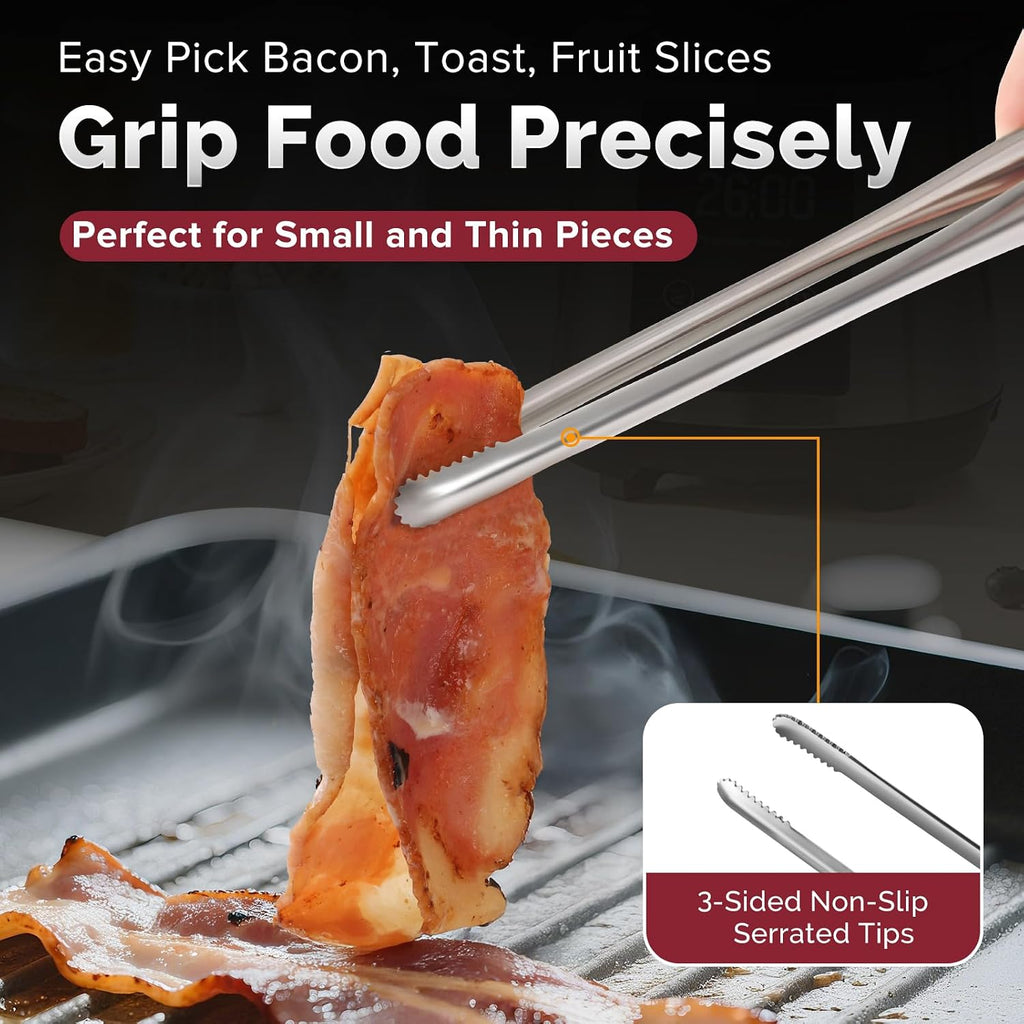 Precise Serrated Non-Slip Tips Cooking Tongs 2 Set (11.5" & 13.5")