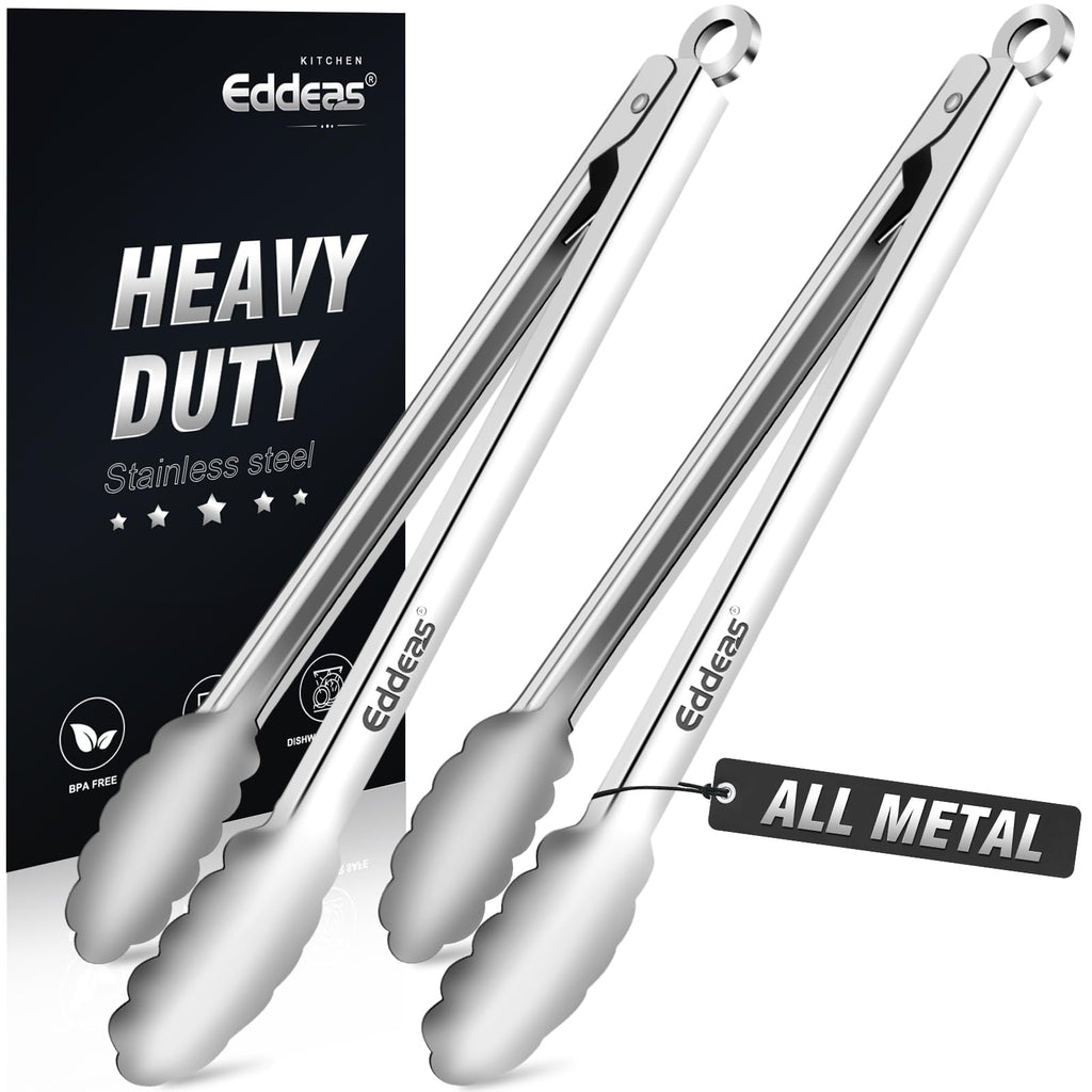 Metal Tongs For Cooking Up To 600°F Kitchen Tongs 2PCS - 9", 12 inch