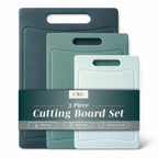 COOK WITH COLOR Non-Slip Cutting Board Set – Kitchen Essentials with Easy Grip Handle for Meat, Veggies, and Fruits, 4 Cutting Boards, Black