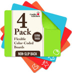 Flexible Plastic Cutting Board Mats for Kitchen, Set of 6 Thick Large 15x12
