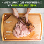 ENORMOUS 30 x 20 Organic Extra Large Cutting Board with Lifetime Replacements – Wood Bamboo Chopping Board - Wooden Butcher Block Cutting Board for Carving Turkey, Grilling Brisket and BBQ