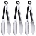 7-Inch Stainless Steel Kitchen Tongs Set, for Cooking Serving (7", 3PCS)