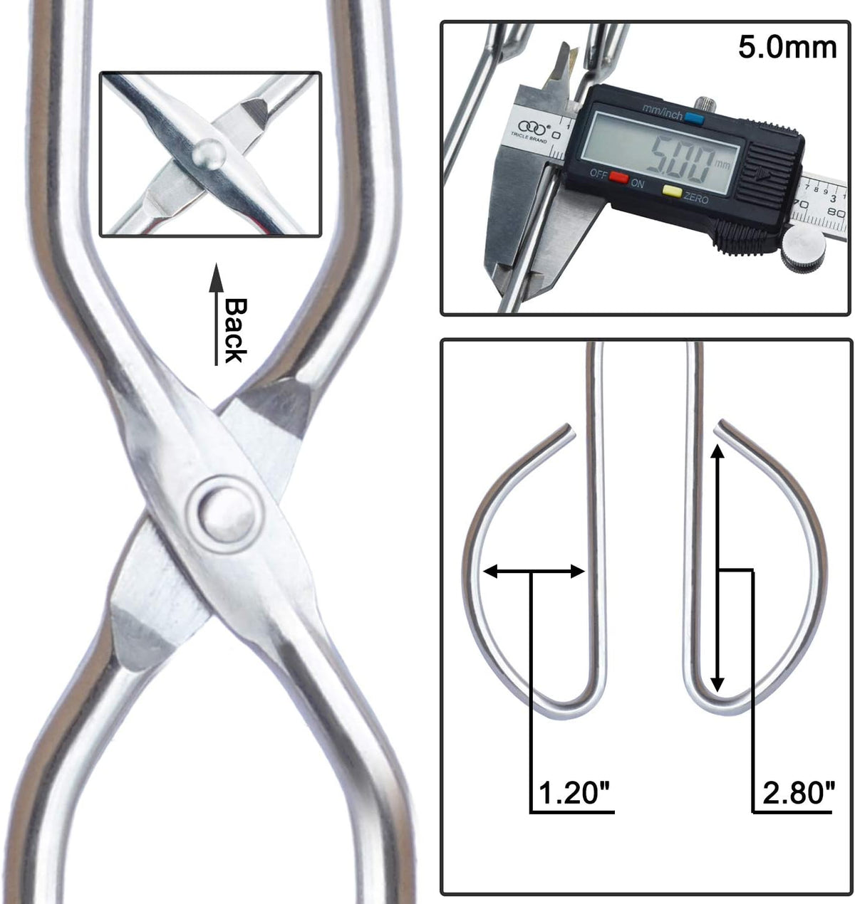 HINMAY Stainless Steel Kitchen Scissor Tongs Set, 2-Piece (10/13 Inch)