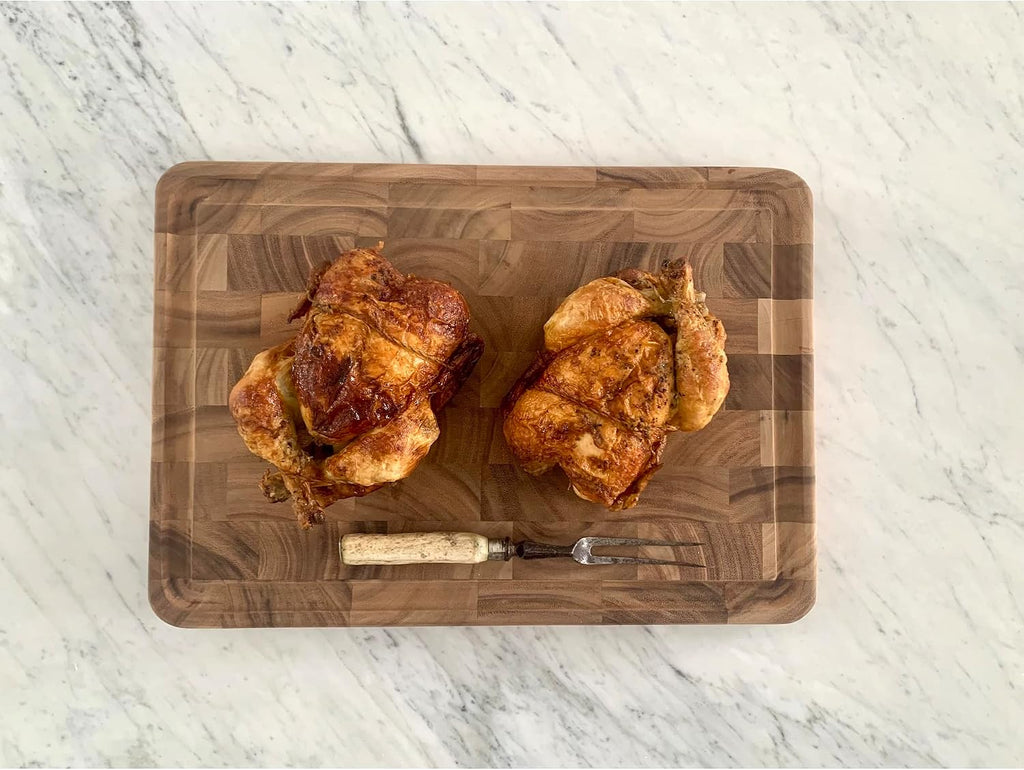 Ironwood Gourmet Charleston End Grain Board with Channel, Acacia Wood Brown 20 x 14 Inches