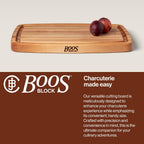 John Boos CB Series Rectangular Wooden Maple Cutting Board 20”x14” – 1.5” Thick, 12-lb Reversible Butcher Block with Rounded Edges, Juice Groove, Edge-Grain & Finger Grips – Made in the USA