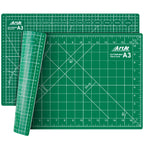 ArtAt Self Healing Cutting Mat: 12inch x 18inch Double Sided 5-Ply Fabric Cutting Mat for Sewing, Quilting & Arts & Crafts - Gridded Rotary Cutting Board Mat in Green/Black.