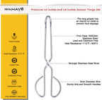 HINMAY Stainless Steel Kitchen Scissor Tongs Set, 2-Piece (10/13 Inch)