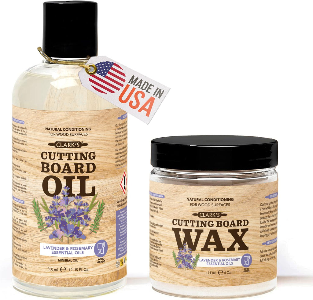 CLARK'S Cutting Board Oil & Wax Kit, Orange Lemon Scent, Food Safe - 2 Pack
