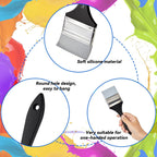 Nezyo 3 Inch Silicone Paint Brush Silicone Brush for Crafts Art Glue Resin Wide Flat Craft Solid Flexible Acrylic and Water Based Painting Tool for Paint Stains