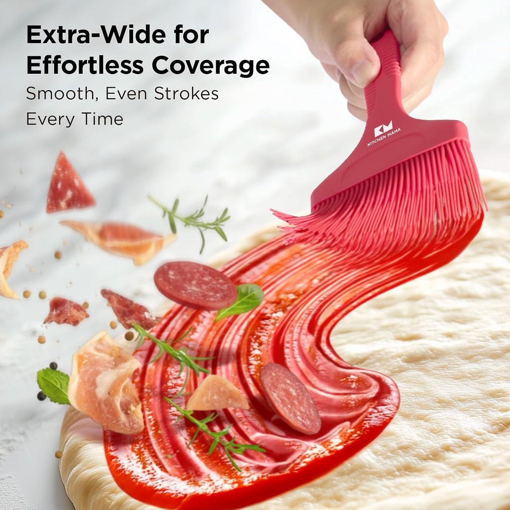 Kitchen Mama Platinum Silicone Extra Wide Pastry & Basting Brush Set