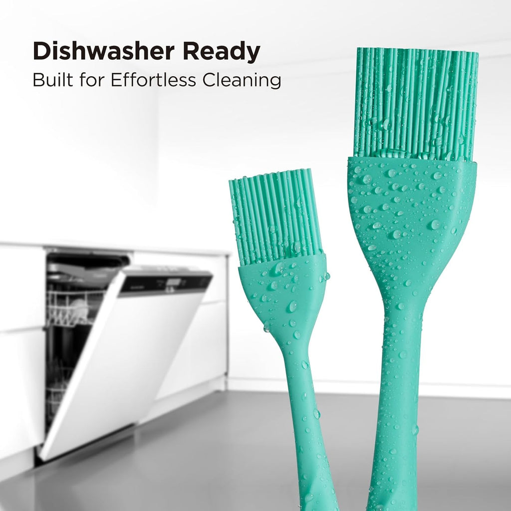 Kitchen Mama WaltzGrip Platinum Silicone Basting Pastry Brush, Teal