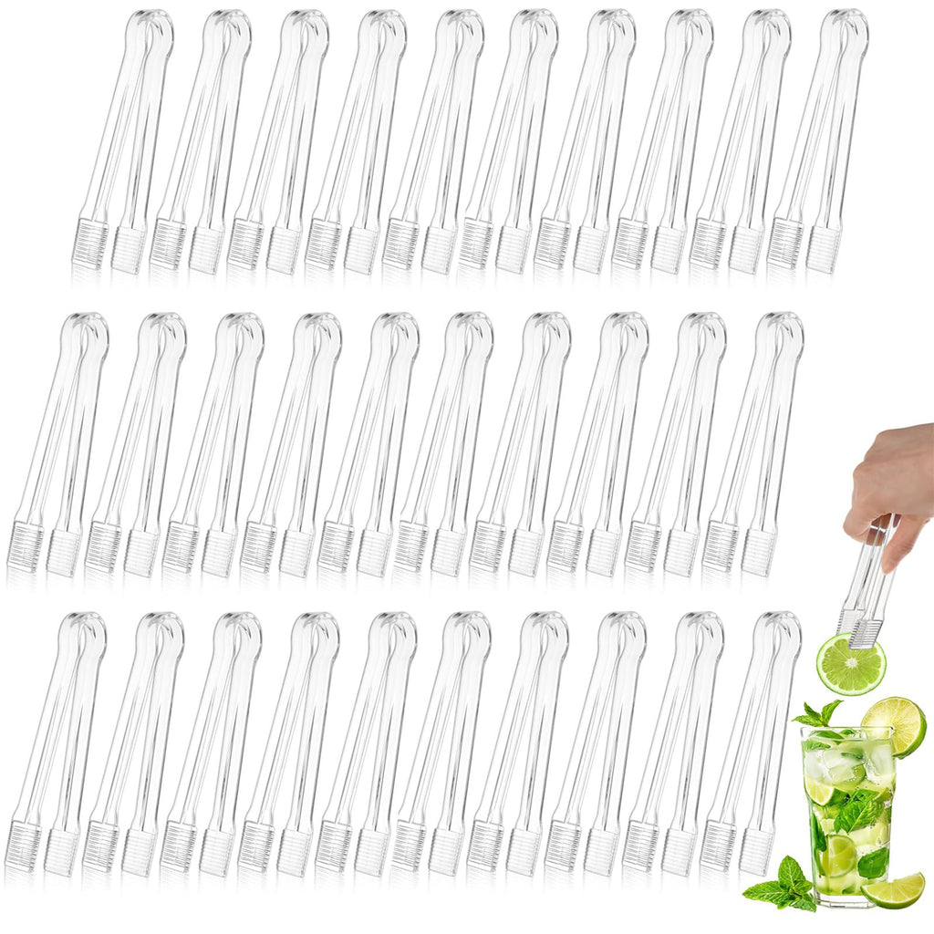 PEASUG 10 PCS Plastic Serving Tongs, Disposable Plastic Tongs