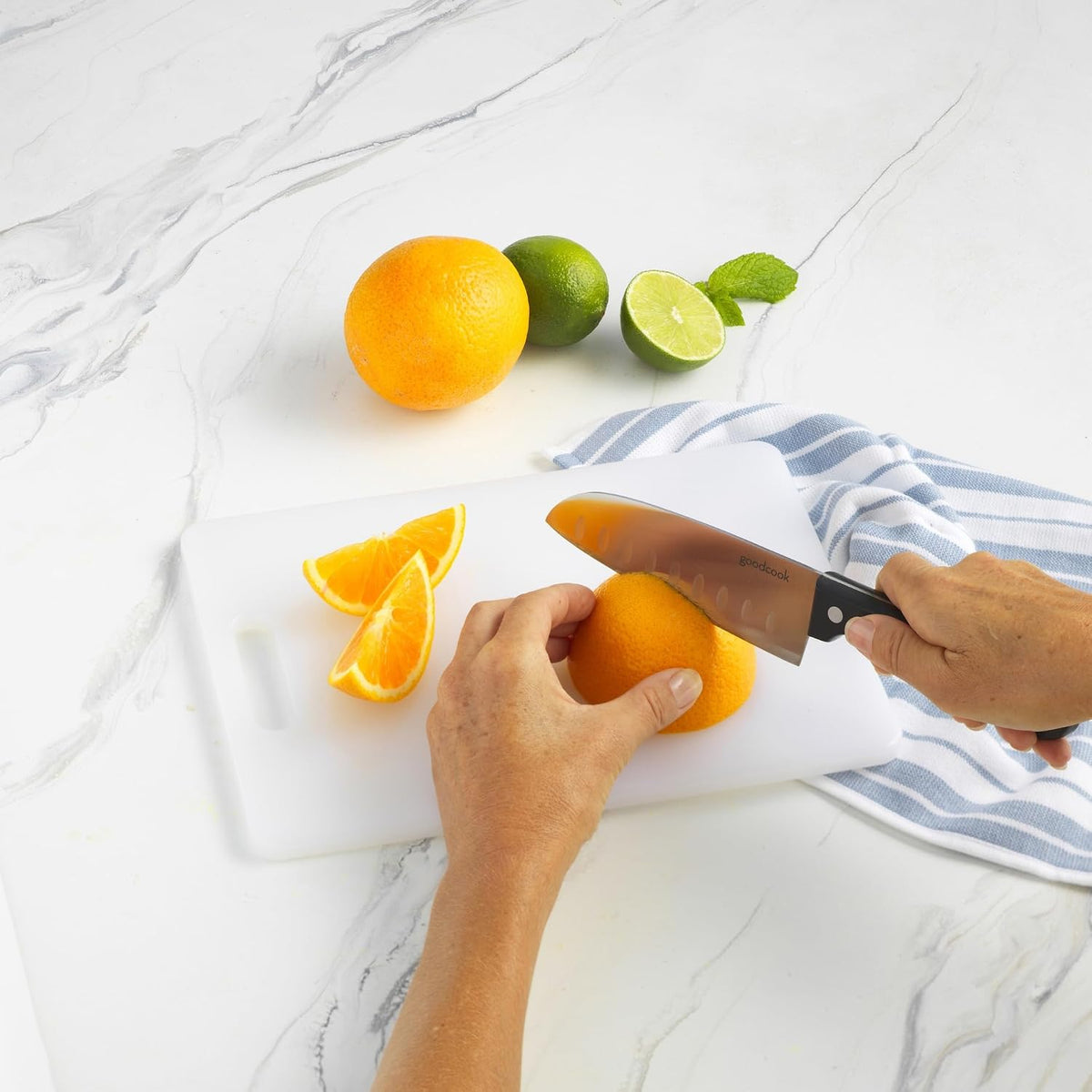GoodCook Everyday Solid Polyethylene Cutting Board, 8 x 11-Inch, Non-Porous Plastic, White