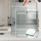 Kitchenville Glass Cutting Board 16"x12": Tempered Glass Kitchen Counter Protector - Durable- Scratch-Resistant, Heat-Proof - Clear Design