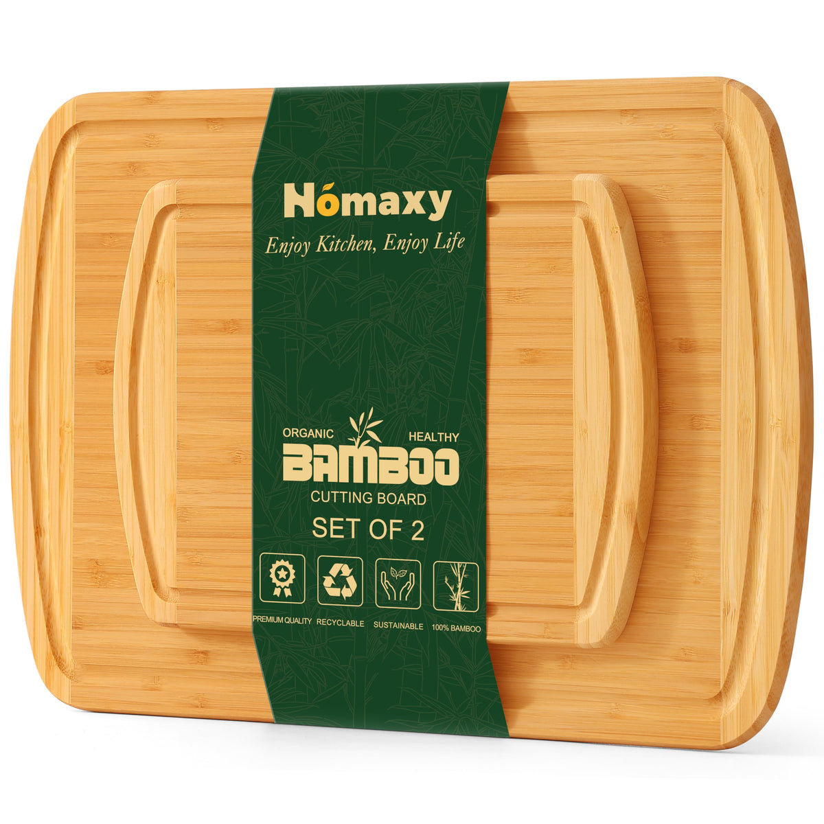 Homaxy Extra Large Organic Bamboo Cutting Boards for Kitchen, 17.5"x12"