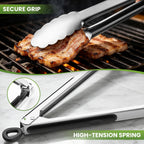 Grill Tongs, 17 Inch Extra Long Stainless Steel BBQ Tongs (17", 1PC)