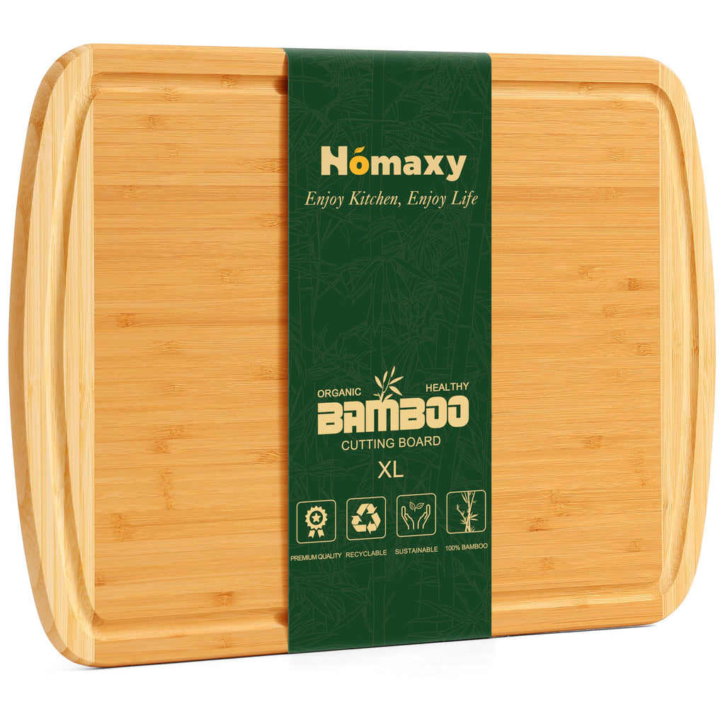 Homaxy Extra Large Organic Bamboo Cutting Boards for Kitchen, 17.5"x12"