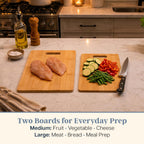 Totally Bamboo Cutting Board Set, 2 Reversible Cutting Boards for Kitchen