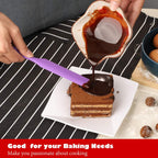 Heat Resistant Silicone Spatulas Set 6pcs, Seamless Design Non-Stick Mixing Spatulas with Stainless Steel Core, Premium BPA-Free Rubber Spatula Baking Cooking Utensile for Home Kitchen BBQ (purple)