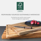 Teakhaus Edge-Grain Teak Wood Carving Board with Juice Groove, Extra Large