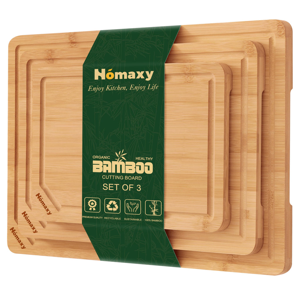 Homaxy Extra Large Organic Bamboo Cutting Boards for Kitchen, 17.5"x12"
