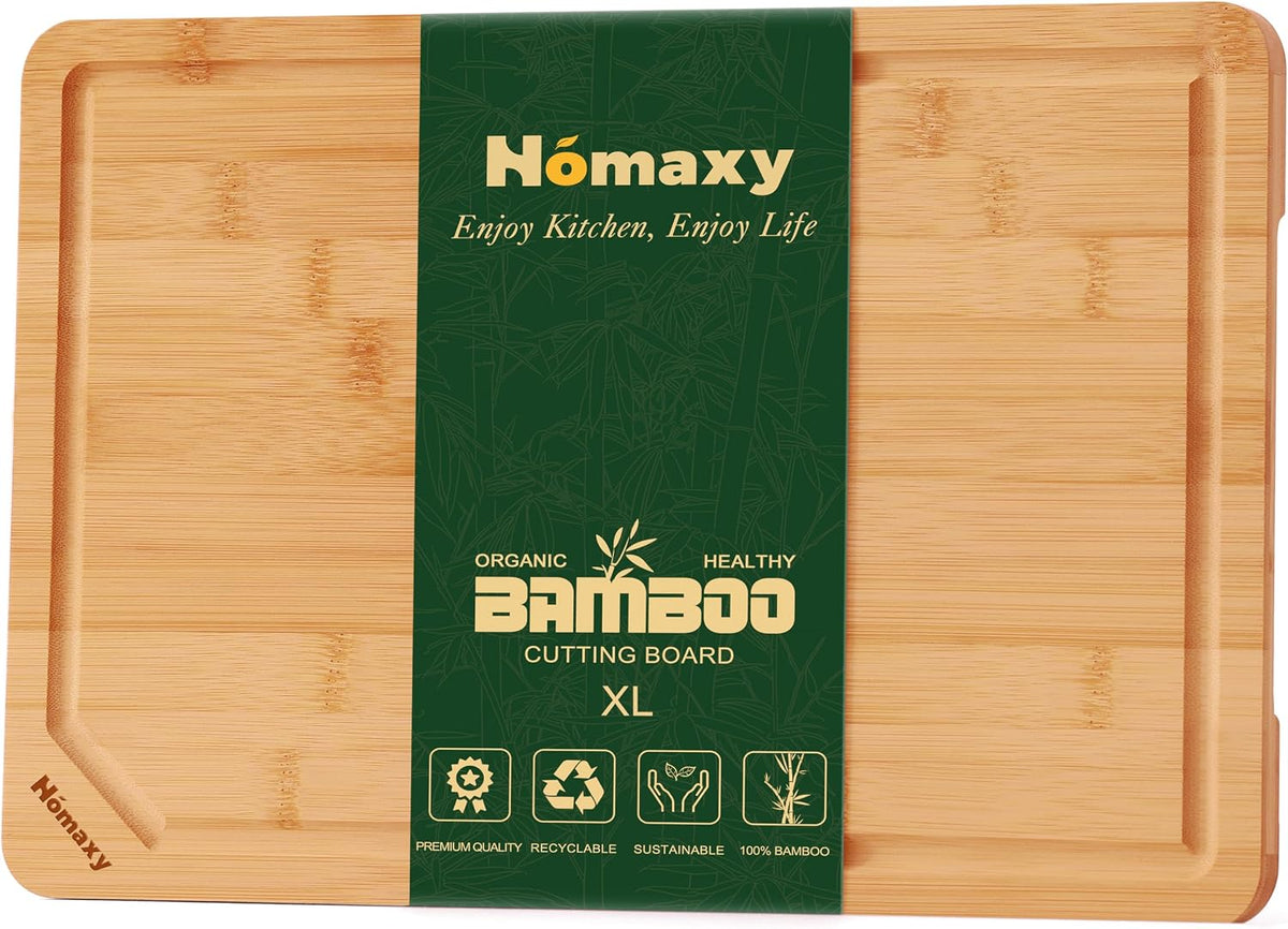 Homaxy Extra Large Organic Bamboo Cutting Boards for Kitchen, 17.5"x12"