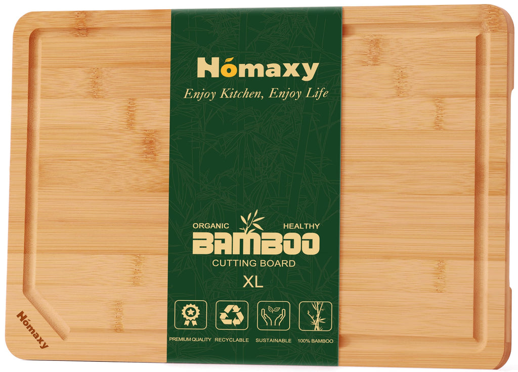 Homaxy Extra Large Organic Bamboo Cutting Boards for Kitchen, 17.5"x12"