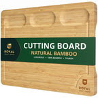ROYAL CRAFT WOOD Cutting Board with Juice Groove - Kitchen Chopping Board for Meat Cheese and Vegetables, Heavy Duty Serving Tray