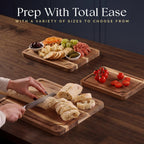 Deer & Oak Non Toxic 3-Piece Acacia Cutting Board Set with Stand