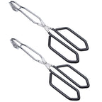 MSY BIGSUNNY Scissor Tongs Heavy Duty Cooking Tongs with Soft Handles (Stainless Steel, blue 10")