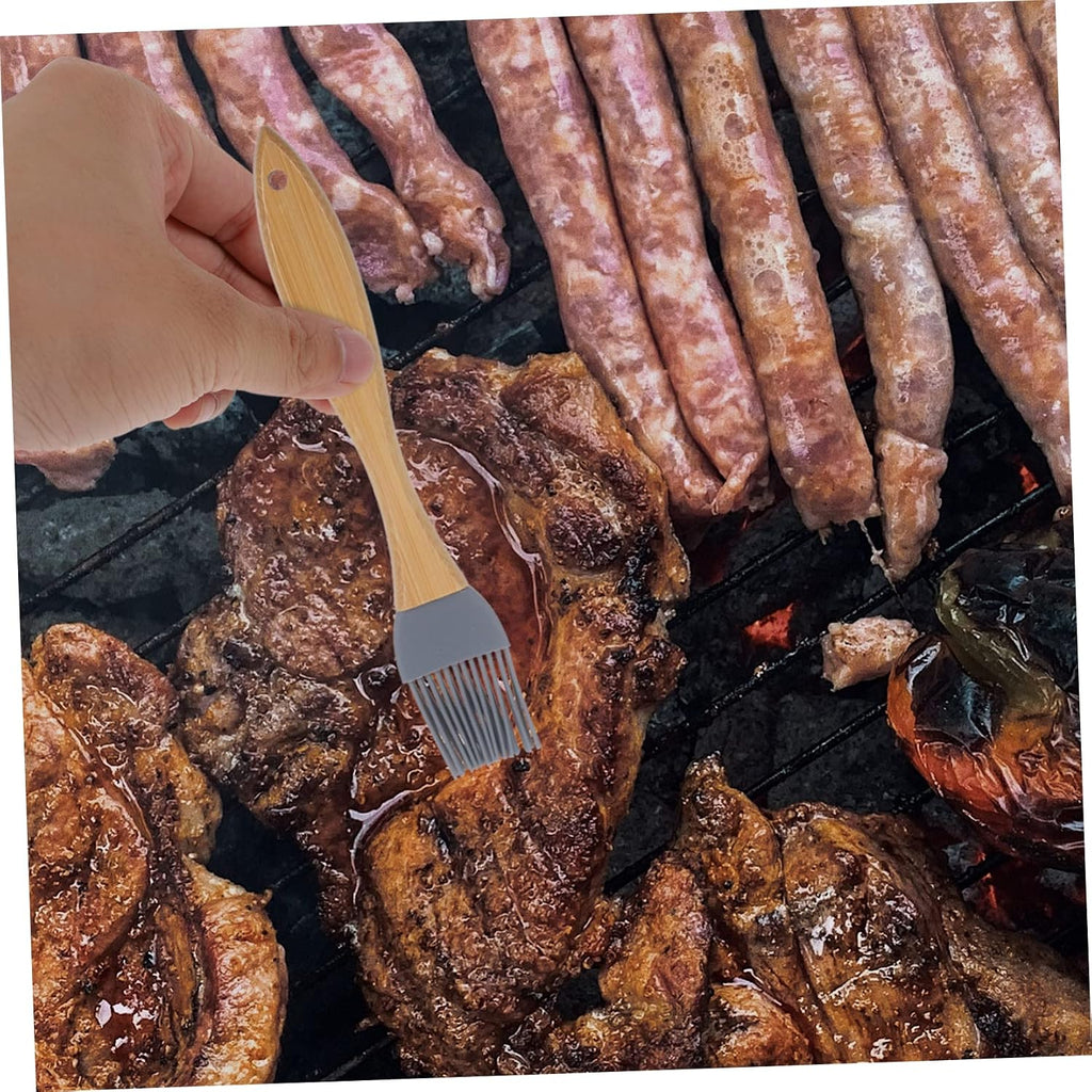 Food Grade Silicone Oil Brush with Wood Handle Barbecue