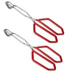 MSY BIGSUNNY Scissor Tongs Heavy Duty Cooking Tongs with Soft Handles (Stainless Steel, blue 10")
