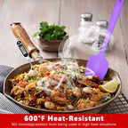 Heat Resistant Silicone Spatulas Set 6pcs, Seamless Design Non-Stick Mixing Spatulas with Stainless Steel Core, Premium BPA-Free Rubber Spatula Baking Cooking Utensile for Home Kitchen BBQ (purple)