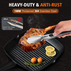 Hotec Tongs for Cooking Stainless Steel Kitchen Tongs Set of 3-7“, 9" & 12"