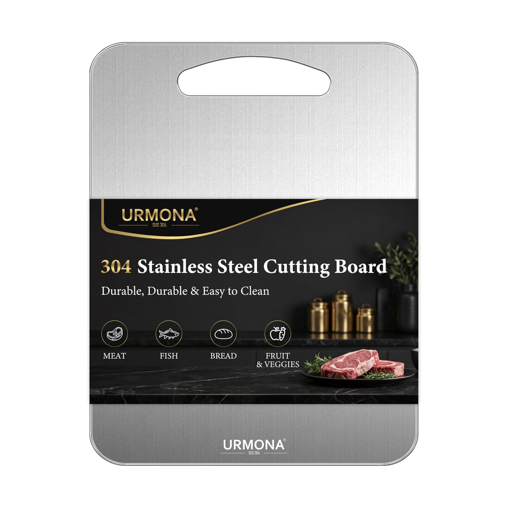 URMONA 3 PCS 304 Stainless Steel Cutting Board Set for Kitchen