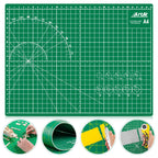 ArtAt Self Healing Cutting Mat: 12inch x 18inch Double Sided 5-Ply Fabric Cutting Mat for Sewing, Quilting & Arts & Crafts - Gridded Rotary Cutting Board Mat in Green/Black.