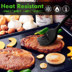 HOTEC 600℉ Heat Resistant Silicone Basting &Pastry Brushes, Black 2