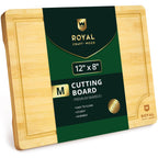 ROYAL CRAFT WOOD Cutting Board with Juice Groove - Kitchen Chopping Board for Meat Cheese and Vegetables, Heavy Duty Serving Tray