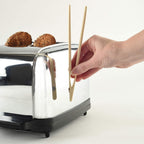 Norpro 1982 8" Bamboo 8" Toaster Tongs with Magnet, One Size