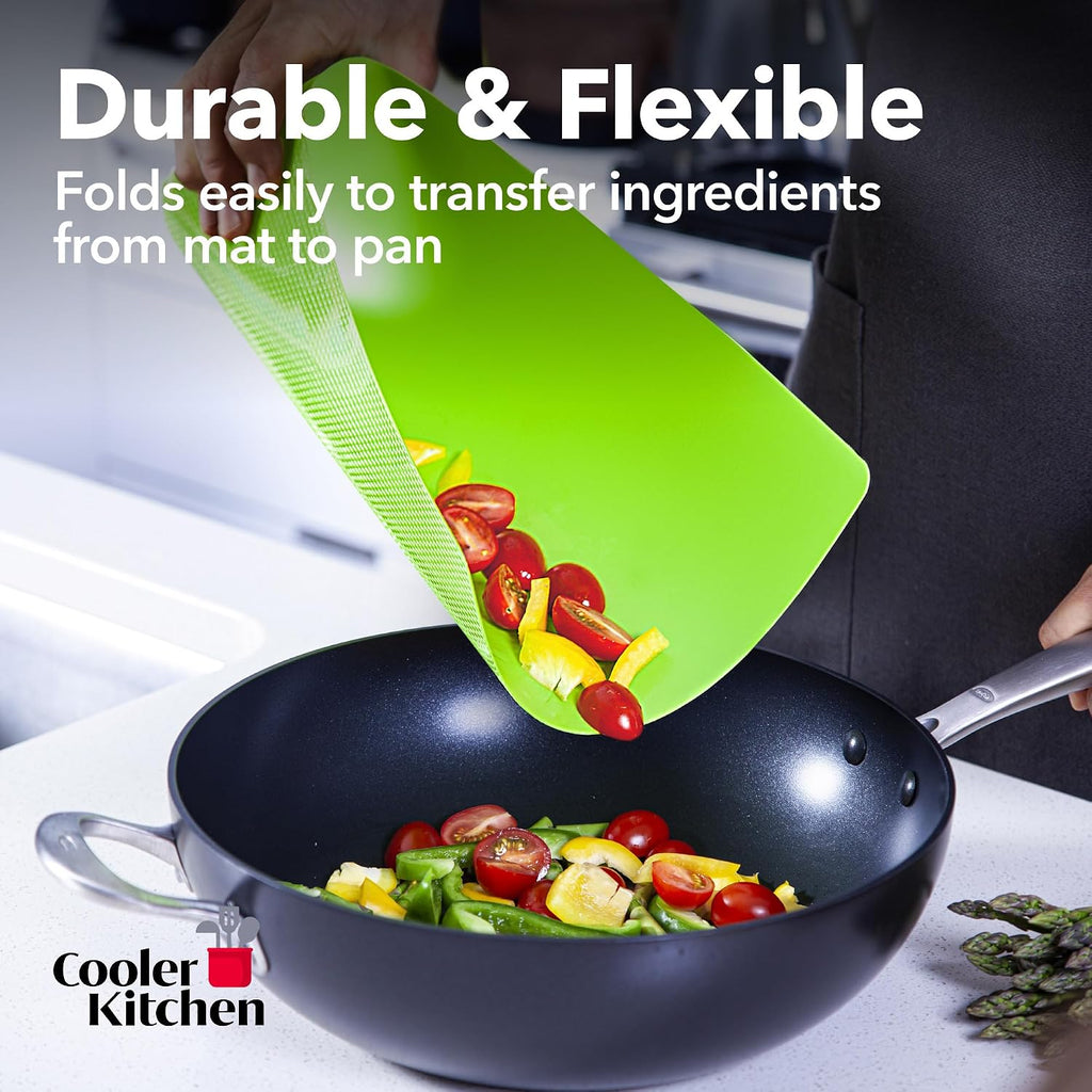 Flexible Plastic Cutting Board Mats for Kitchen, Set of 6 Thick Large 15x12