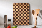 THETCHRY Cutting Boards for Kitchen, Checkered Walnut Wooden Cutting Board