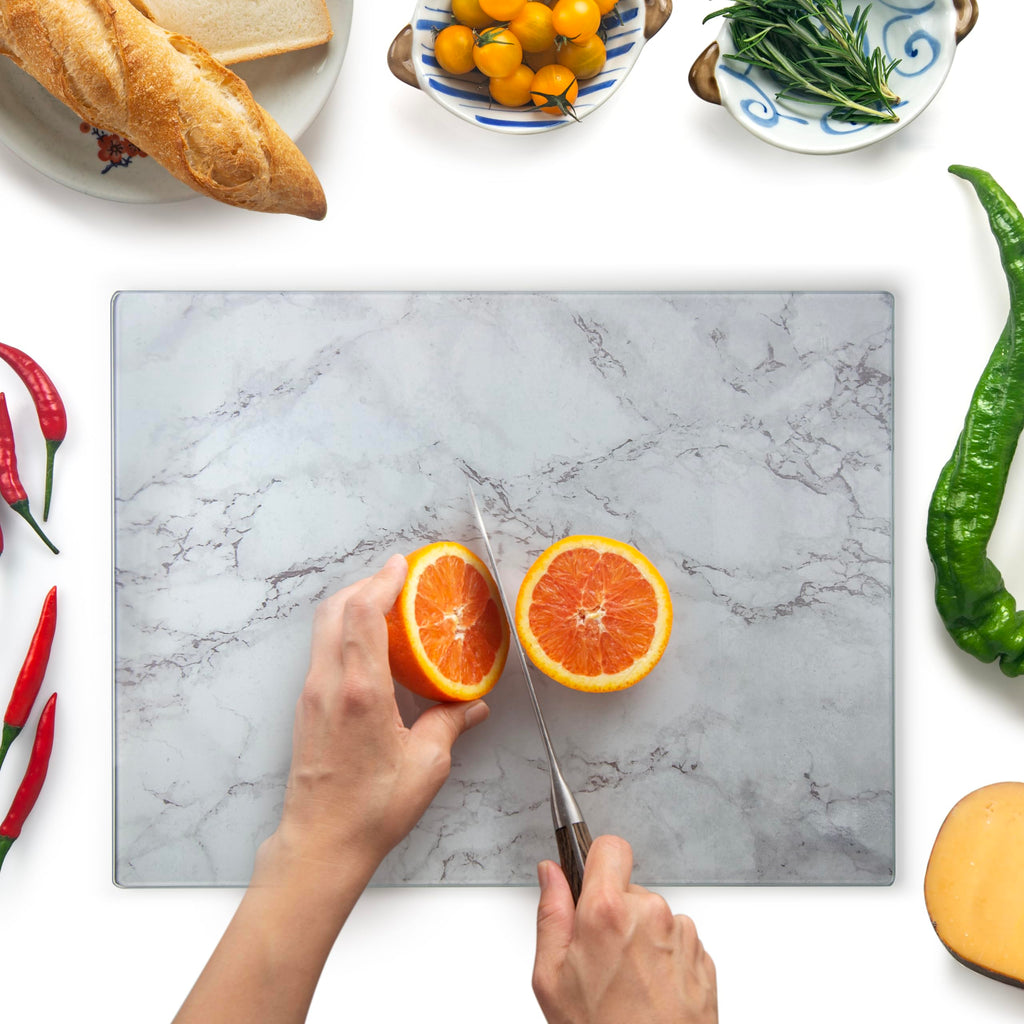 Kitchenville Glass Cutting Board 16"x12": Tempered Glass Kitchen Counter Protector - Durable- Scratch-Resistant, Heat-Proof - Clear Design