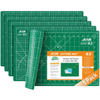 ArtAt Self Healing Cutting Mat: 12inch x 18inch Double Sided 5-Ply Fabric Cutting Mat for Sewing, Quilting & Arts & Crafts - Gridded Rotary Cutting Board Mat in Green/Black.