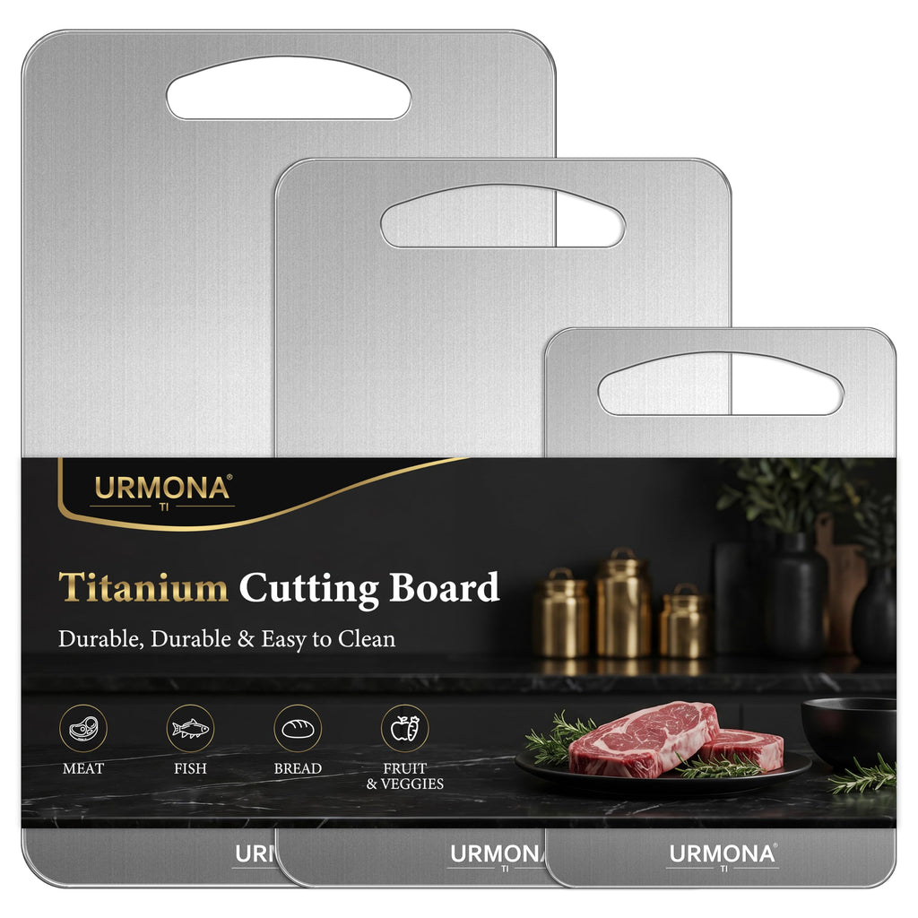 URMONA 3 PCS 304 Stainless Steel Cutting Board Set for Kitchen