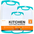Cutting Boards for Kitchen - BPA-Free Chopping Board - Different Sizes & Non Slip Handles - Reversible, Large Cutting Board Set - Unique Gifts for Cooks Who Have Everything - 3-Pack Gray