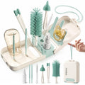 lalalark 7-in-1 Travel Baby Bottle Cleaning Kit, Silicone Brush Tools, Mint