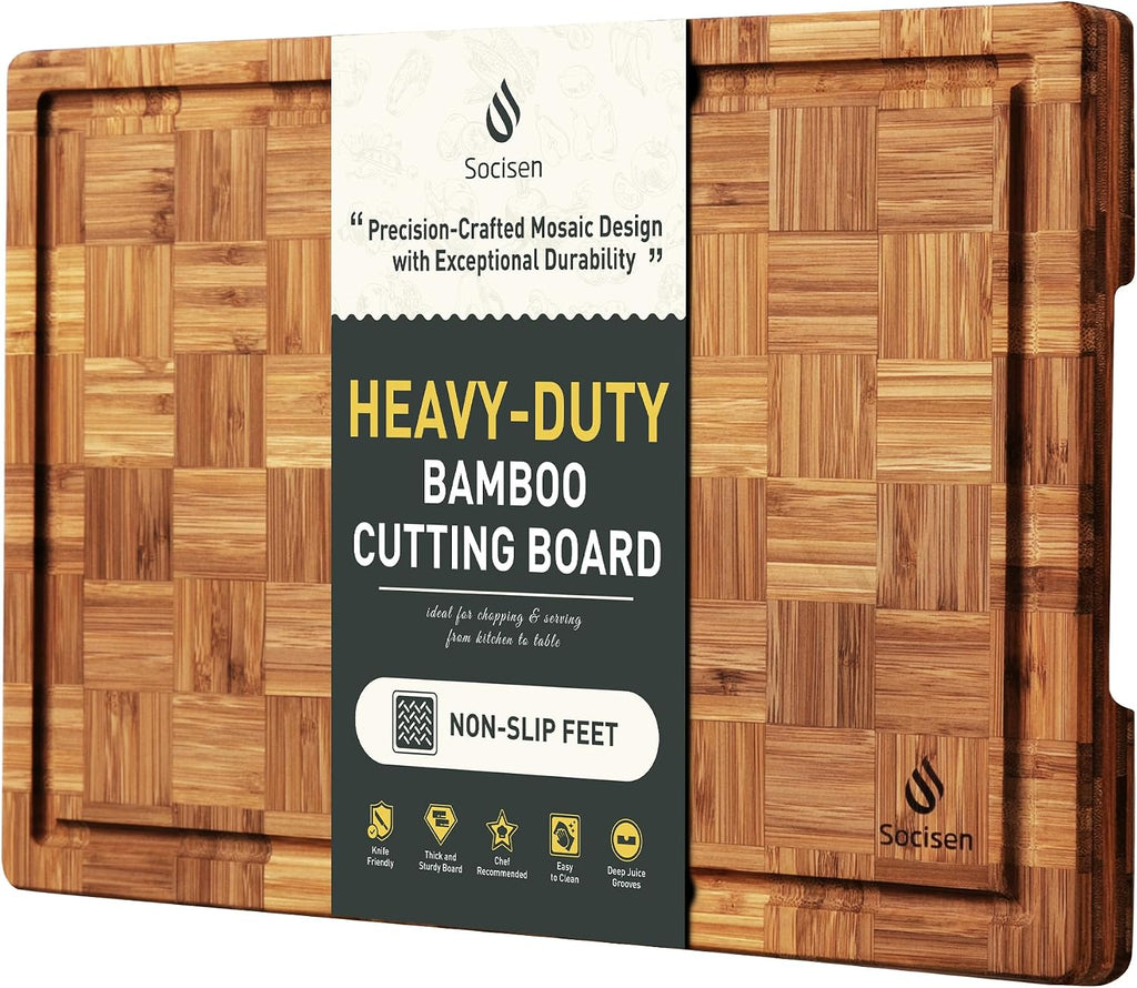 Bamboo Cutting Board 16'' Wood Wooden Cutting Boards for Kitchen Chopping