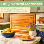 Non-Toxic Acacia Wood Cutting Board, Mineral Oil & Plastic Free, 16x11 in