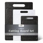 COOK WITH COLOR Non-Slip Cutting Board Set – Kitchen Essentials with Easy Grip Handle for Meat, Veggies, and Fruits, 4 Cutting Boards, Black